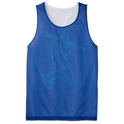 Funny Bigfoot Skiing Silhouette For Winter Ski Season Gift Mesh Reversible Basketball Jersey Tank