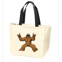 Funny Bigfoot Sasquatch Graphic Rock On Zip Tote Bag