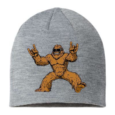 Funny Bigfoot Sasquatch Graphic Rock On Sustainable Beanie