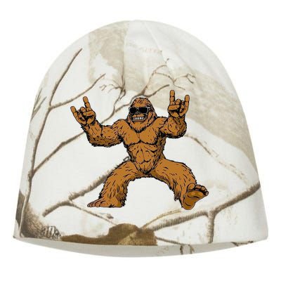 Funny Bigfoot Sasquatch Graphic Rock On Kati - Camo Knit Beanie