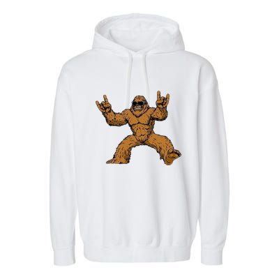 Funny Bigfoot Sasquatch Graphic Rock On Garment-Dyed Fleece Hoodie