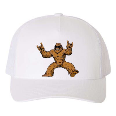 Funny Bigfoot Sasquatch Graphic Rock On Yupoong Adult 5-Panel Trucker Hat