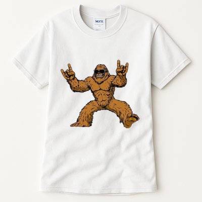 Funny Bigfoot Sasquatch Graphic Rock On Tall T-Shirt