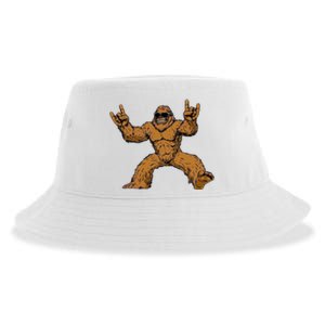 Funny Bigfoot Sasquatch Graphic Rock On Sustainable Bucket Hat