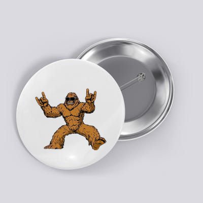 Funny Bigfoot Sasquatch Graphic Rock On Button
