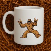 Funny Bigfoot Sasquatch Graphic Rock On Mug