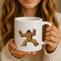 Funny Bigfoot Sasquatch Graphic Rock On Mug
