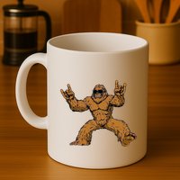 Funny Bigfoot Sasquatch Graphic Rock On Mug