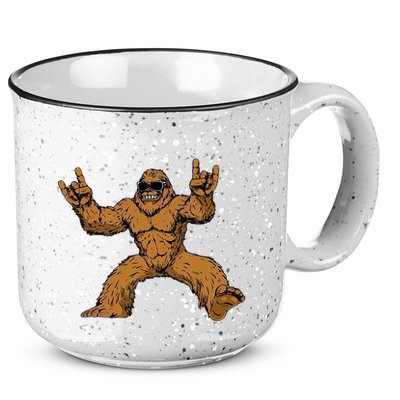 Funny Bigfoot Sasquatch Graphic Rock On 15oz Campfire Ceramic Mug