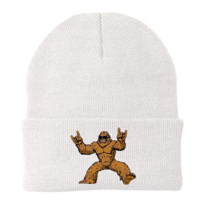 Funny Bigfoot Sasquatch Graphic Rock On Knit Cap Winter Beanie