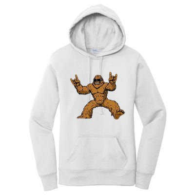Funny Bigfoot Sasquatch Graphic Rock On Women's Pullover Hoodie