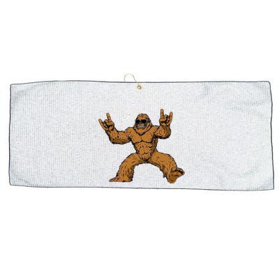 Funny Bigfoot Sasquatch Graphic Rock On Large Microfiber Waffle Golf Towel