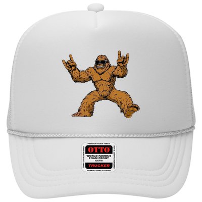 Funny Bigfoot Sasquatch Graphic Rock On Trucker Hat