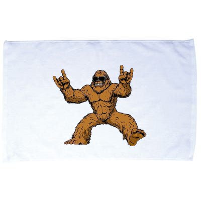 Funny Bigfoot Sasquatch Graphic Rock On Microfiber Hand Towel
