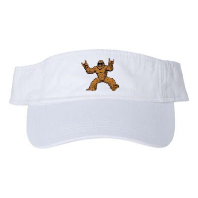 Funny Bigfoot Sasquatch Graphic Rock On Valucap Bio-Washed Visor