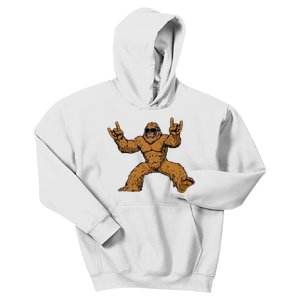 Funny Bigfoot Sasquatch Graphic Rock On Kids Hoodie