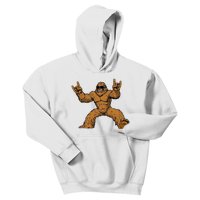 Funny Bigfoot Sasquatch Graphic Rock On Kids Hoodie