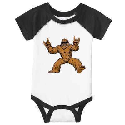 Funny Bigfoot Sasquatch Graphic Rock On Infant Baby Jersey Bodysuit