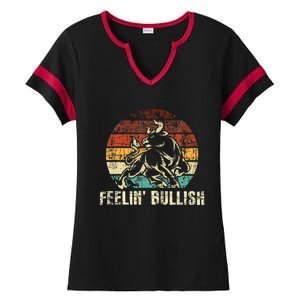 Feelin Bullish Stock Market Trading Day Trader Investor Ladies Halftime Notch Neck Tee