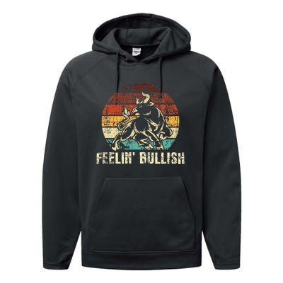 Feelin Bullish Stock Market Trading Day Trader Investor Performance Fleece Hoodie