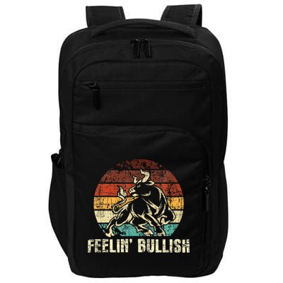 Feelin Bullish Stock Market Trading Day Trader Investor Impact Tech Backpack