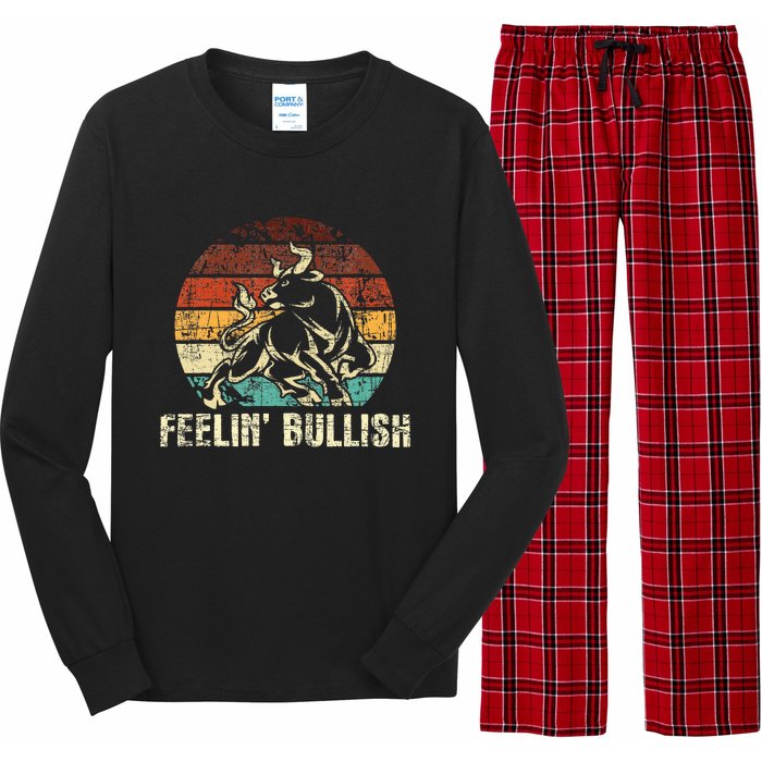 Feelin Bullish Stock Market Trading Day Trader Investor Long Sleeve Pajama Set