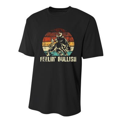 Feelin Bullish Stock Market Trading Day Trader Investor Youth Performance Sprint T-Shirt