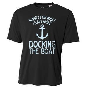 Funny Boating Sorry What I Said Docking Boat Cooling Performance Crew T-Shirt