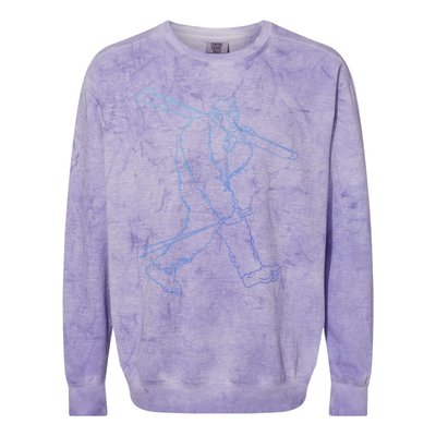 Funny Bigfoot Skiing Silhouette For Winter Ski Season Gift Colorblast Crewneck Sweatshirt