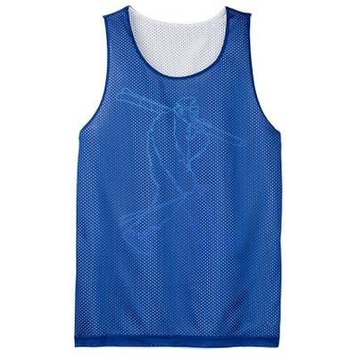 Funny Bigfoot Skiing Silhouette For Winter Ski Season Gift Mesh Reversible Basketball Jersey Tank