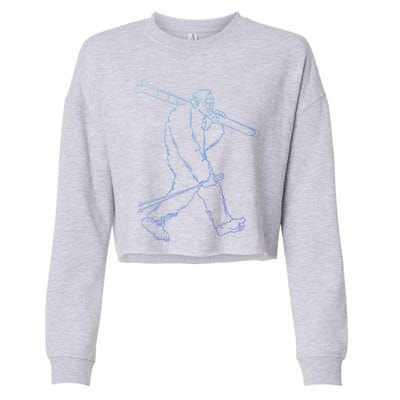 Funny Bigfoot Skiing Silhouette For Winter Ski Season Gift Cropped Pullover Crew