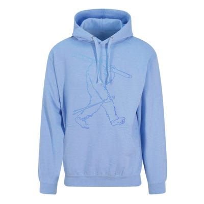 Funny Bigfoot Skiing Silhouette For Winter Ski Season Gift Unisex Surf Hoodie