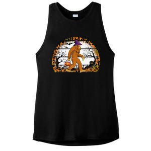 Funny Bigfoot Sasquatch Halloween Pumpkin Trick Or Treat Gift Ladies PosiCharge Tri-Blend Wicking Tank