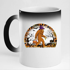 Funny Bigfoot Sasquatch Halloween Pumpkin Trick Or Treat Gift 11oz Black Color Changing Mug