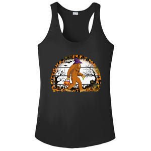 Funny Bigfoot Sasquatch Halloween Pumpkin Trick Or Treat Gift Ladies PosiCharge Competitor Racerback Tank