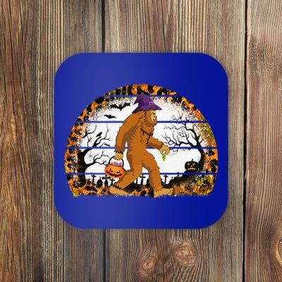 Funny Bigfoot Sasquatch Halloween Pumpkin Trick Or Treat Gift Coaster