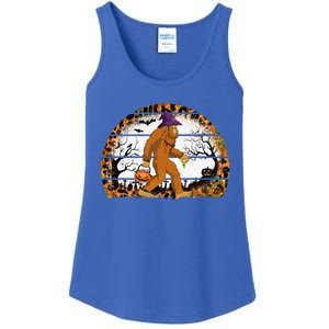 Funny Bigfoot Sasquatch Halloween Pumpkin Trick Or Treat Gift Ladies Essential Tank