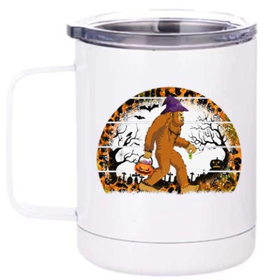 Funny Bigfoot Sasquatch Halloween Pumpkin Trick Or Treat Gift 12 oz Stainless Steel Tumbler Cup