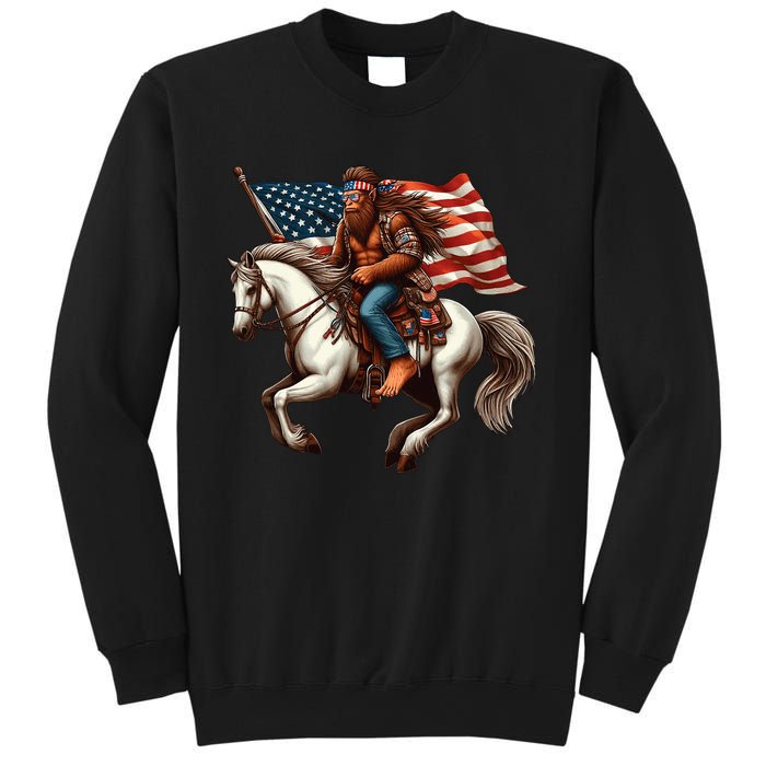 Funny Bigfoot Sasquatch Usa Mullet Bandana Horse Riding Sweatshirt