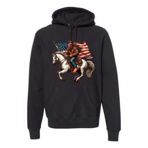 Funny Bigfoot Sasquatch Usa Mullet Bandana Horse Riding Premium Hoodie