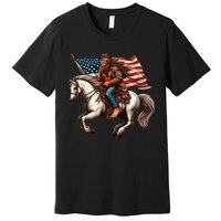 Funny Bigfoot Sasquatch Usa Mullet Bandana Horse Riding Premium T-Shirt