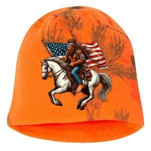 Funny Bigfoot Sasquatch Usa Mullet Bandana Horse Riding Kati - Camo Knit Beanie