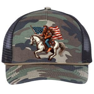 Funny Bigfoot Sasquatch Usa Mullet Bandana Horse Riding Retro Rope Trucker Hat Cap