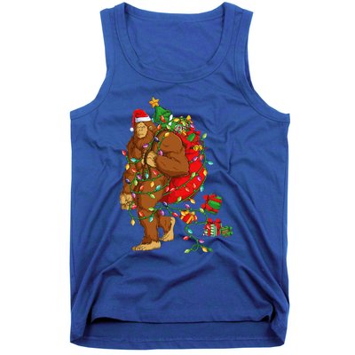 Festive Bigfoot Sasquatch Holiday Pajamas Tank Top