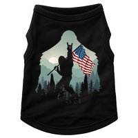 Funny Bigfoot Sasquatch Rock And Roll American Flags Tee Doggie Tank