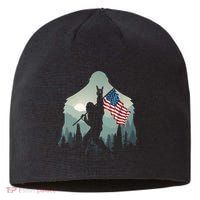 Funny Bigfoot Sasquatch Rock And Roll American Flags Tee Sustainable Beanie