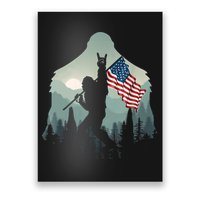 Funny Bigfoot Sasquatch Rock And Roll American Flags Tee Poster