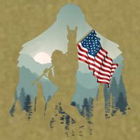 Funny Bigfoot Sasquatch Rock And Roll American Flags Tee Garment-Dyed Women's Muscle Tee