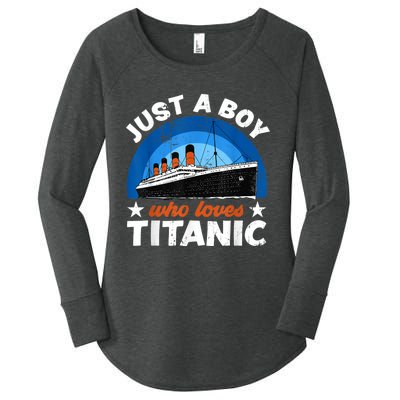 For Boy S Who Just Love The Rms Titanic Women's Perfect Tri Tunic Long Sleeve Shirt