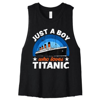 For Boy S Who Just Love The Rms Titanic Women's Racerback Cropped Tank